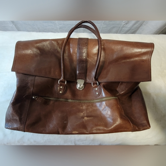 M. London Bags Vintage M London Italian Leather Weekender Travel